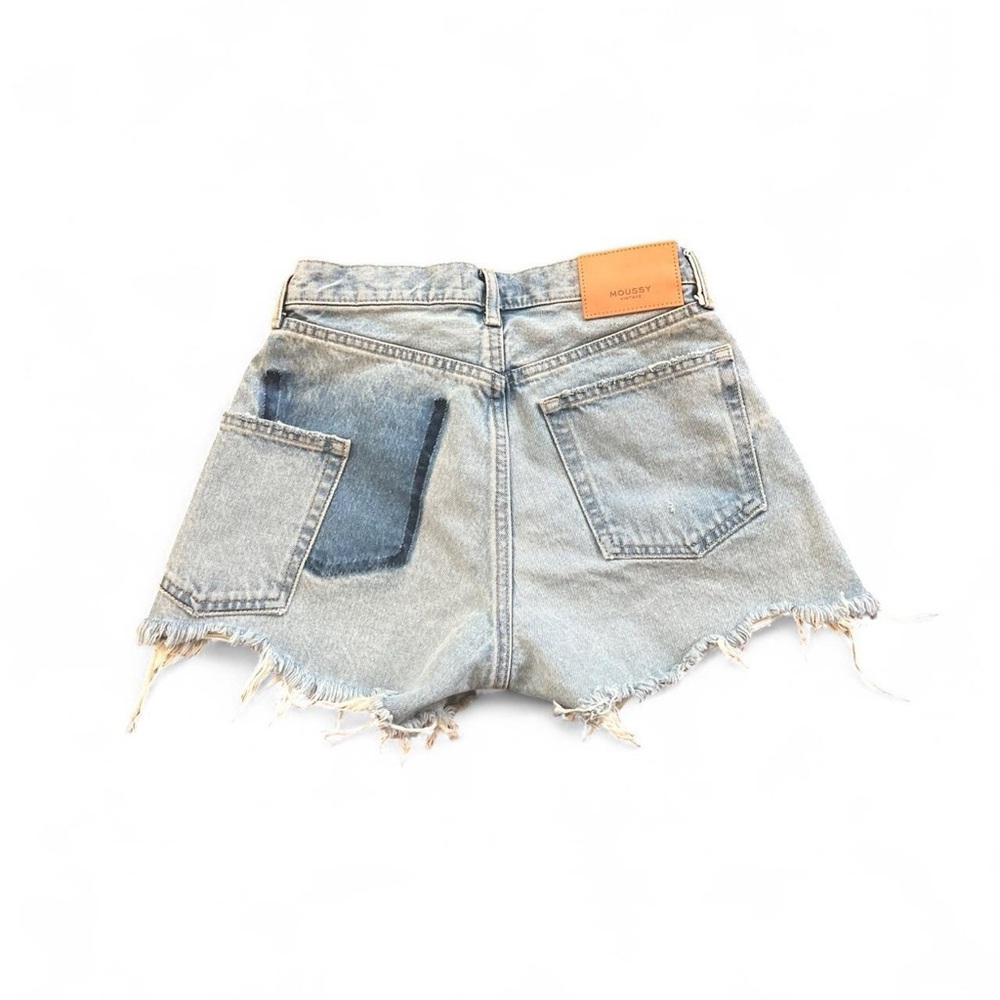 NWOT Moussy MV Mckendree Denim Shorts Women's Light Blue 25 cutoffs japan pocket - Picture 6 of 8